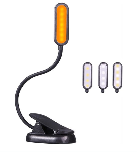 Мини-лампа для чтения с магнитом, пристегивающаяся, аккумуляторная USB